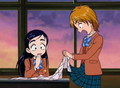 Nagisa and Honoka trying to make a gift for Yoshimi