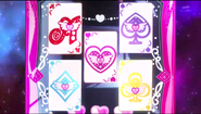 Las cartas ubicadas en la tableta de Cure Heart
