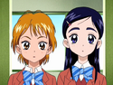 Shiho and Rina bringing Nagisa and Honoka inside