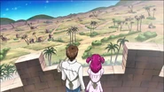 Nozomi and Coco on the castle tower