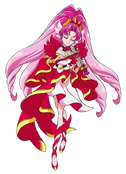 Cure Scarlet con el Violín Escarlata en Bandai Pretty Cure Toei Site