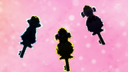 Silhouettes of the three main Dress Up Keys