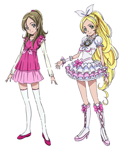 minamino kanade and cure rhythm (precure and 1 more) drawn by