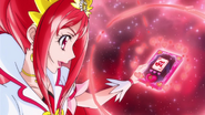 Ace invoca su baraja en la "Encantadora Escalera de Color Pretty Cure"