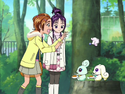 Saki and Mai take off for a moment to feed Flappy and Choppy