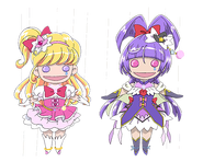 Marionetas de Cure Miracle y Magical en Pretty Cure All Stars: Cantando con todas ¡El milagro de la magia!