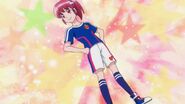 Megumi vestida como futbolista