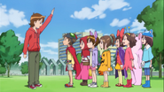 Seiji les dice a los niños que hagan una fila, pero Takuma dice que lo sigan...