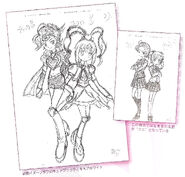 Boceto de las primeras versiones de Cure Black y Cure White