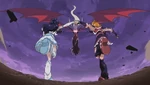 Cure Black and Cure White attacking the Dark Witch