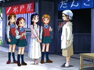 The old lady meets the girls.