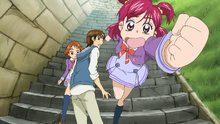 Nozomi tries to transform, but falls down