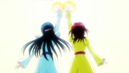 Kaoru y Michiru en sus formas cure en Hugtto.jpg (48 kB) Kaoru y Michiru dando su poder a las HUGtto! Pretty Cure en el episodio 37