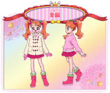 Ichika's winter outfit (with and without anorak) profile from Toei's website