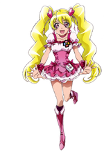 Cure Peach's full stance from her New Stage 3 postcard