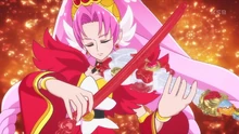 Cure Scarlet performing Scarlet Illusion