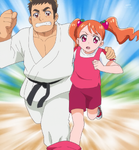 Participating in the 3-legged race with Ichika