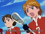 Nagisa entrenando al equipo de lacrosse.