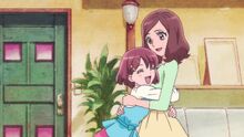 Nodoka hugs her mother