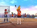 Nagisa stops a round of Lacrosse practice to make an announcement