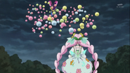 El Yokubaru le tira globos a Cure Felice