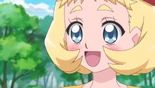 Emily smiles happily
