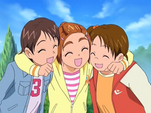 Saki, Yuuko and Hitomi are glad their party is a success