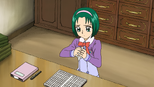 Komachi crumpling her novel