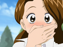 Ms. Yoshimi blurts out how handsome Mr. Kazama is.