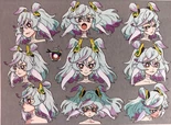 Model sheet of Cure Supreme's expressions