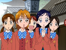 Nagisa and Honoka on a field trip in Kyoto