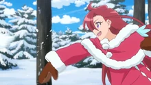 Asuka throws a snowball