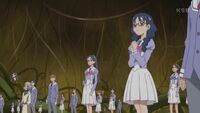 Yui and the other students watch as Dyspear locks everyone away