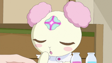 Chiffon asleep after she smelled Inori's fragrance