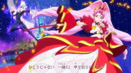 Cure Scarlet contra Shut durante el Opening