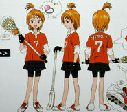 Boceto de Nagisa con su ropa de lacrosse