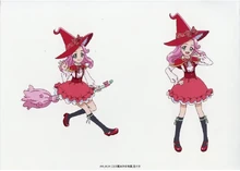 A colored settei of Hanami Kotoha as a witch