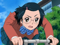 Yuriko takes a bike and rush for the "Handy"