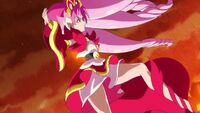 Cure Scarlet begins to fight