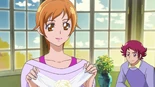 Ayumi holding her wedding dress in Doki Doki! Pretty Cure: Mana Kekkon!!? Mirai ni Tsunagu Kibō no Dress