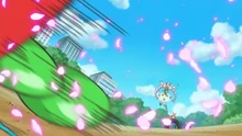 Cure Felice defends Mofurun from the Donyokubaru
