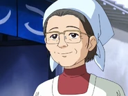 The old lady's smile.