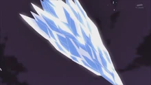 The ice bow grows to a gigantic ice crystal
