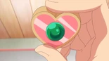 Takumi looks at his Delicious Stone