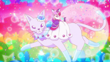 Macaron on her crystal cat during Fantastic Animale