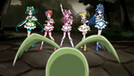 Precure 5 pose in front of Girinma