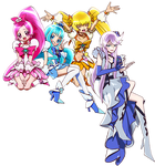 The Cures' poster art from the Pretty Cure All Stars: Haru no Carnival♪ poster