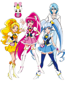 Las HappinessCharge Pretty Cure con Blue en Pretty Cure All Stars New Stage.