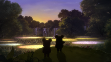 Mofurun and Kumata watching the sun set