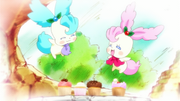 KKPCALM41-Pikario & Kirarin with sweets they made